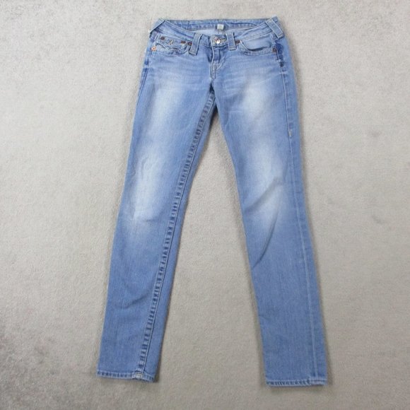 TRUE RELIGION LIGHT BLUE SKINNY JEANS - Picture 1 of 15